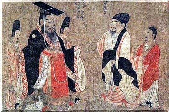 ancient china men representing chinese fables