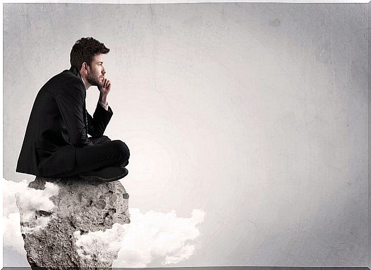 Man thinking about being and not doing