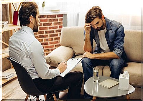 Psychologist with patient treating compulsive needy