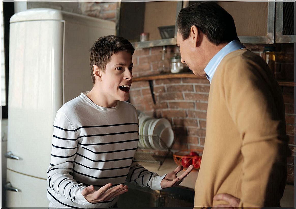 Conflicted teenager frying his father