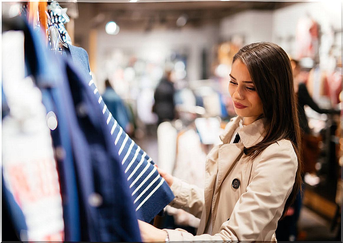 Girl looking at clothes