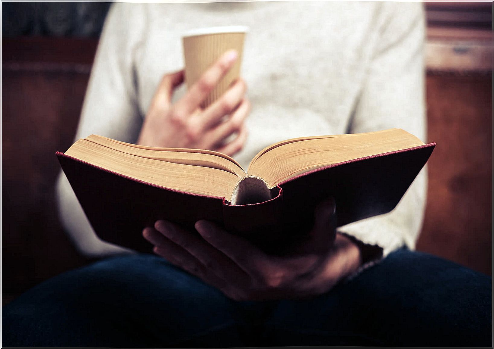 man reading coffee 