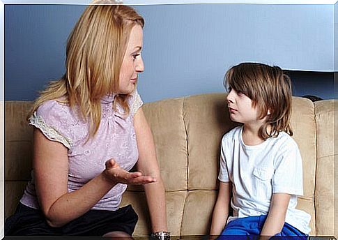 Mother talking to her son about alcohol and drugs