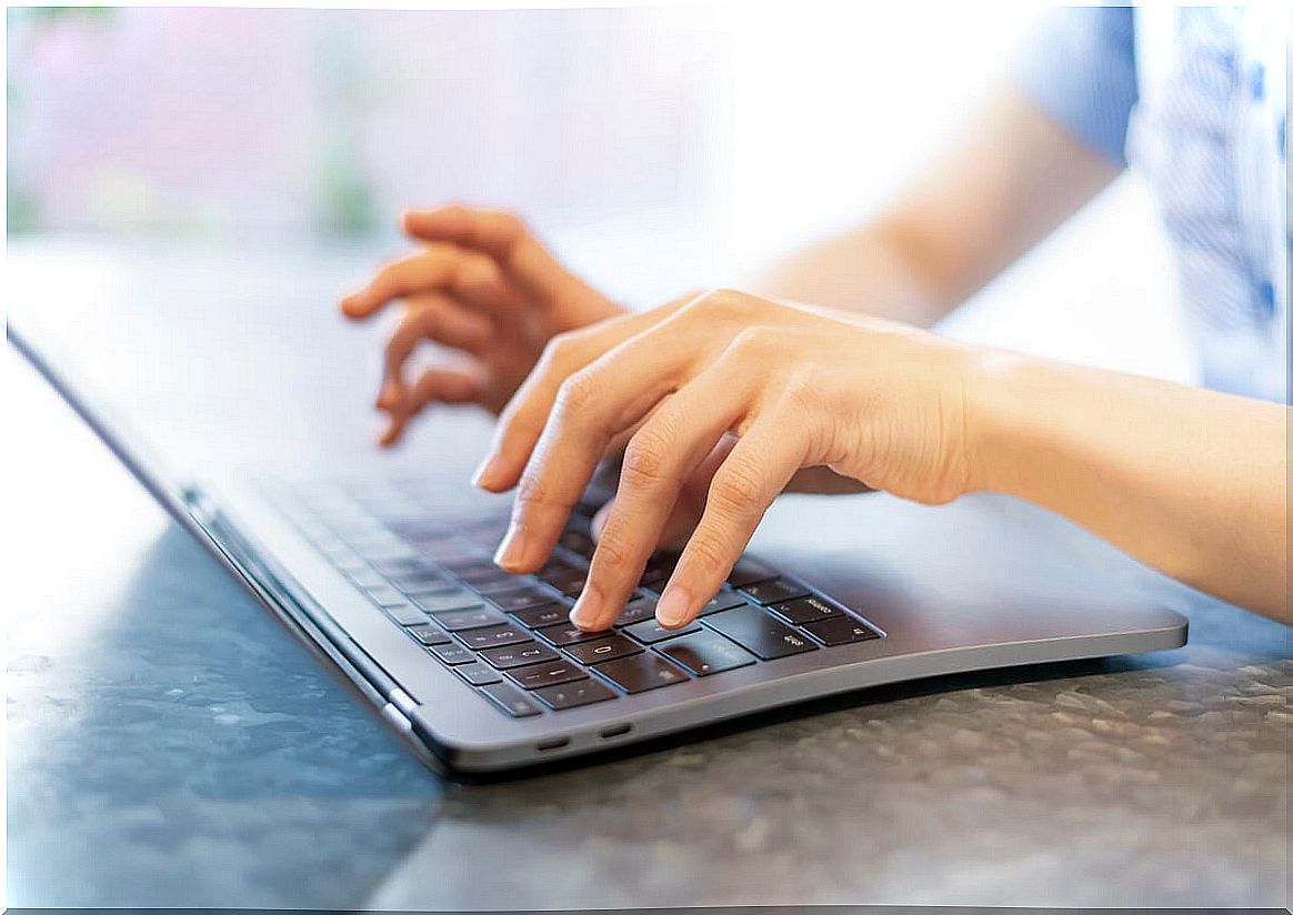 Woman with computer