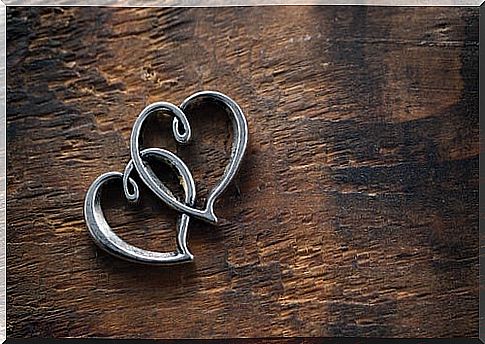 Two metal hearts