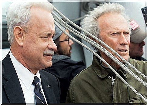 Clint Eastwood and Tom Hanks filming the Miracle on the Hudson