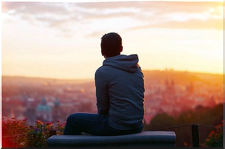 Man looking to the horizon