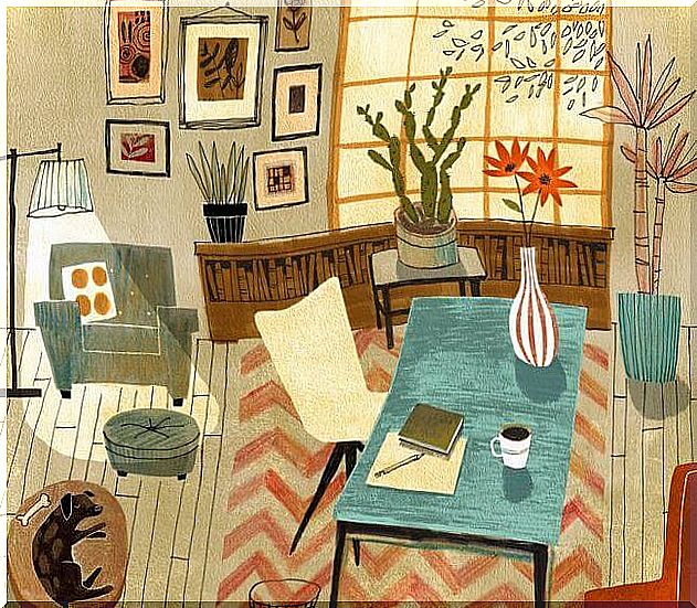 illustration of a living room room