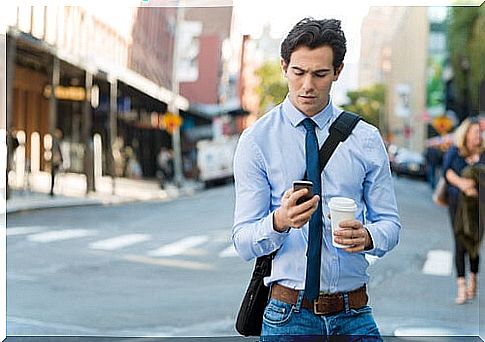 Boy on mobile noticing that he suffers from zombieing